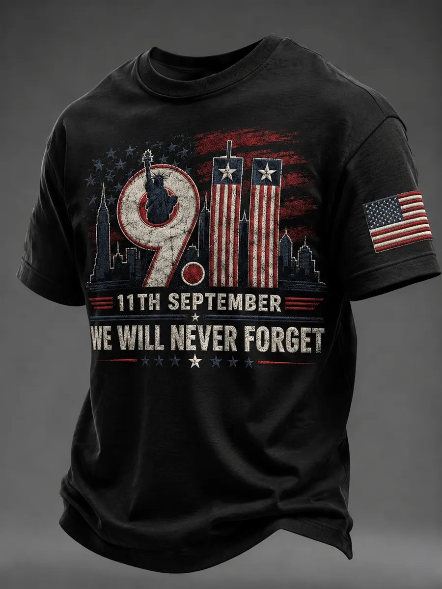 Men's 9.11 Never Forget Printing T-Shirts